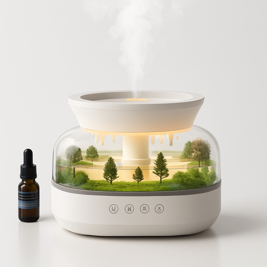 Heylovely Raindrop Cool Mist Humidifier & Aroma Diffuser – Smart White Noise Design